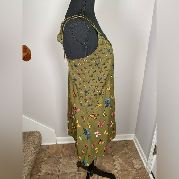 Women’s XS Abercrombie & Fitch Olive Green Butterfly Strappy Mini Dress - Picture 3 of 10